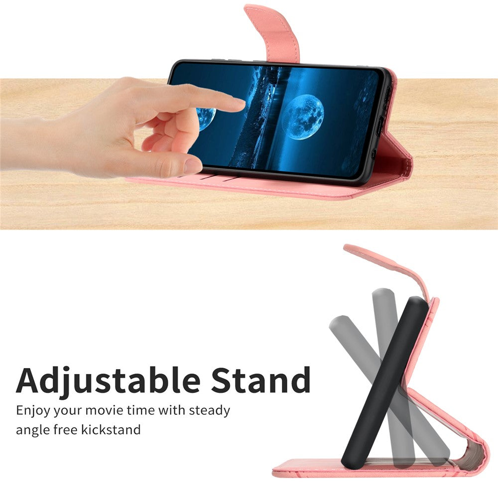 For Xiaomi Redmi Note 14 Pro 4G Case Skin Touch Lines Imprinted PU Leather Flip Phone Cover