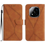 For Xiaomi Redmi Note 14 Pro 4G Case Skin Touch Lines Imprinted PU Leather Flip Phone Cover