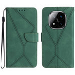 For Xiaomi Redmi Note 14 Pro 4G Case Skin Touch Lines Imprinted PU Leather Flip Phone Cover