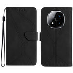 For Xiaomi Redmi Note 14 Pro 4G Case Skin Touch Lines Imprinted PU Leather Flip Phone Cover