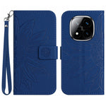For Xiaomi Redmi Note 14 Pro 4G Case Sunflower Imprint Leather Wallet Phone Cover with Wrist Strap
