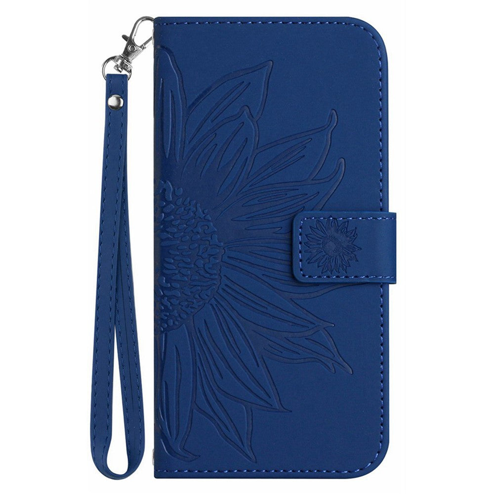 For Xiaomi Redmi Note 14 Pro 4G Case Sunflower Imprint Leather Wallet Phone Cover with Wrist Strap