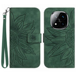 For Xiaomi Redmi Note 14 Pro 4G Case Sunflower Imprint Leather Wallet Phone Cover with Wrist Strap
