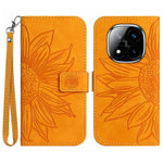For Xiaomi Redmi Note 14 Pro 4G Case Sunflower Imprint Leather Wallet Phone Cover with Wrist Strap