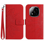 For Xiaomi Redmi Note 14 Pro 4G Case Sunflower Imprint Leather Wallet Phone Cover with Wrist Strap