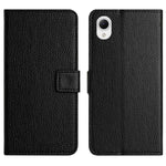 Stødsikkert telefoncover til Samsung Galaxy A23e / A23S, ridsefast Litchi-tekstur PU-læder smartphone-pungcover med stander