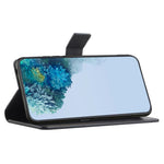 Stødsikkert telefoncover til Samsung Galaxy A23e / A23S, ridsefast Litchi-tekstur PU-læder smartphone-pungcover med stander