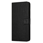 Stødsikkert telefoncover til Samsung Galaxy A23e / A23S, ridsefast Litchi-tekstur PU-læder smartphone-pungcover med stander