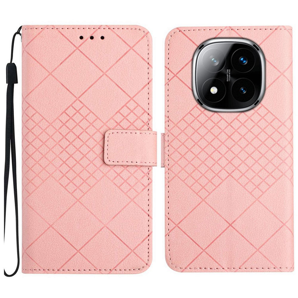 For Xiaomi Redmi Note 14 Pro 4G Wallet Phone Case Imprint PU Leather Flip Folio Cover