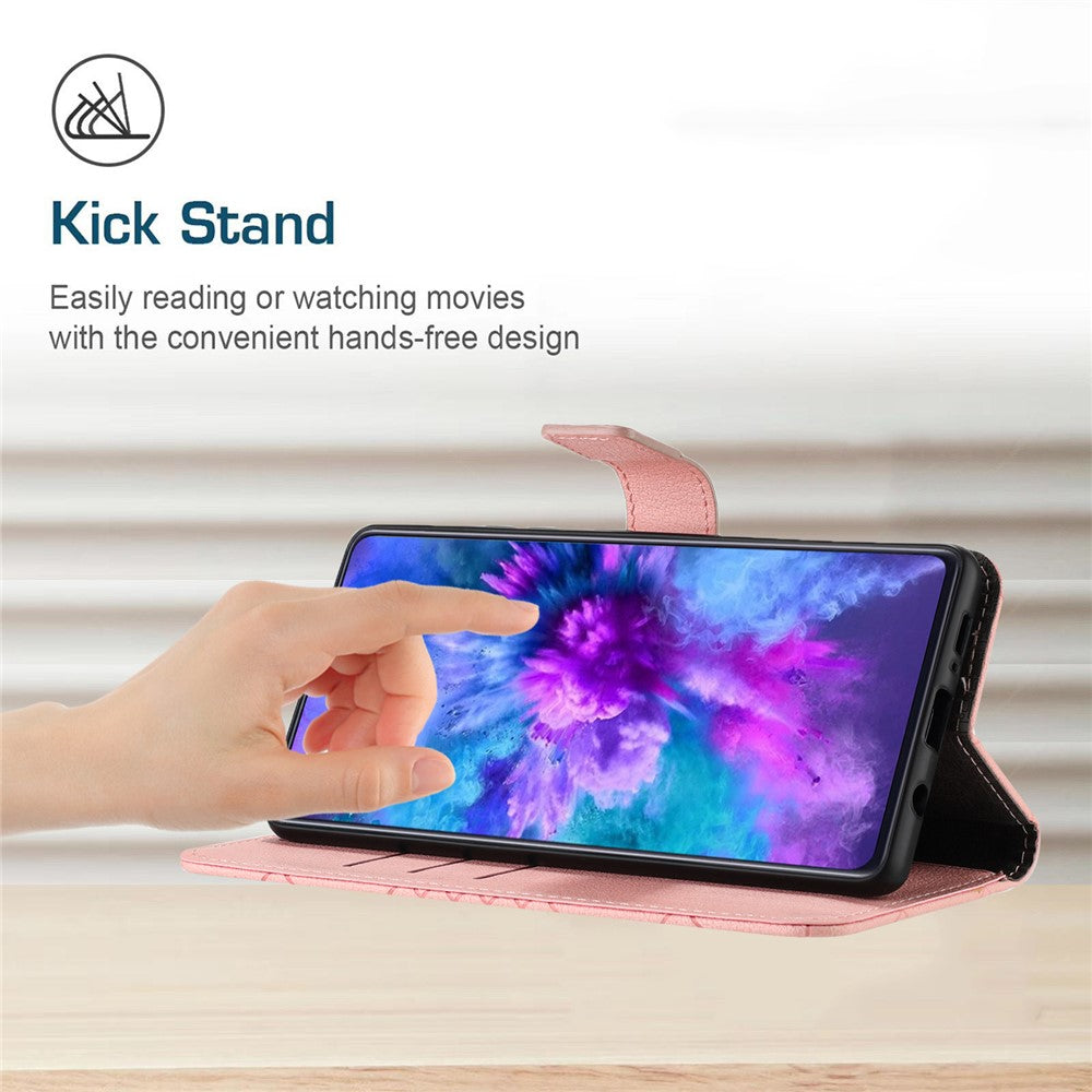 For Xiaomi Redmi Note 14 Pro 4G Wallet Phone Case Imprint PU Leather Flip Folio Cover
