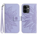 Sunflower-mönstrat läderplånboksskal för Oppo Reno13 F 5G (Reno 13 FS 5G) / 4G med handledsrem