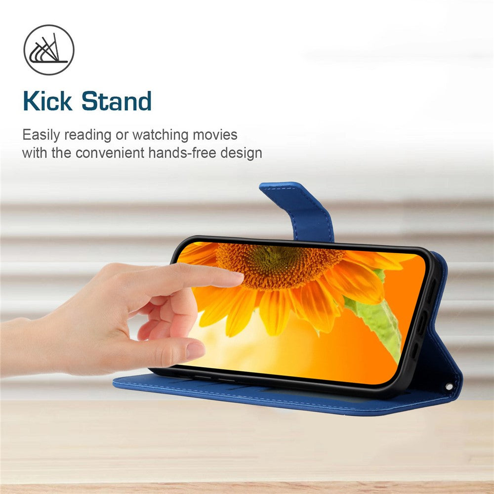 For Oppo Reno13 5G (Global) Case Sunflower Imprint Leather Wallet Phone Cover with Wrist Strap