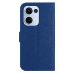 For Oppo Reno13 5G (Global) Case Sunflower Imprint Leather Wallet Phone Cover with Wrist Strap
