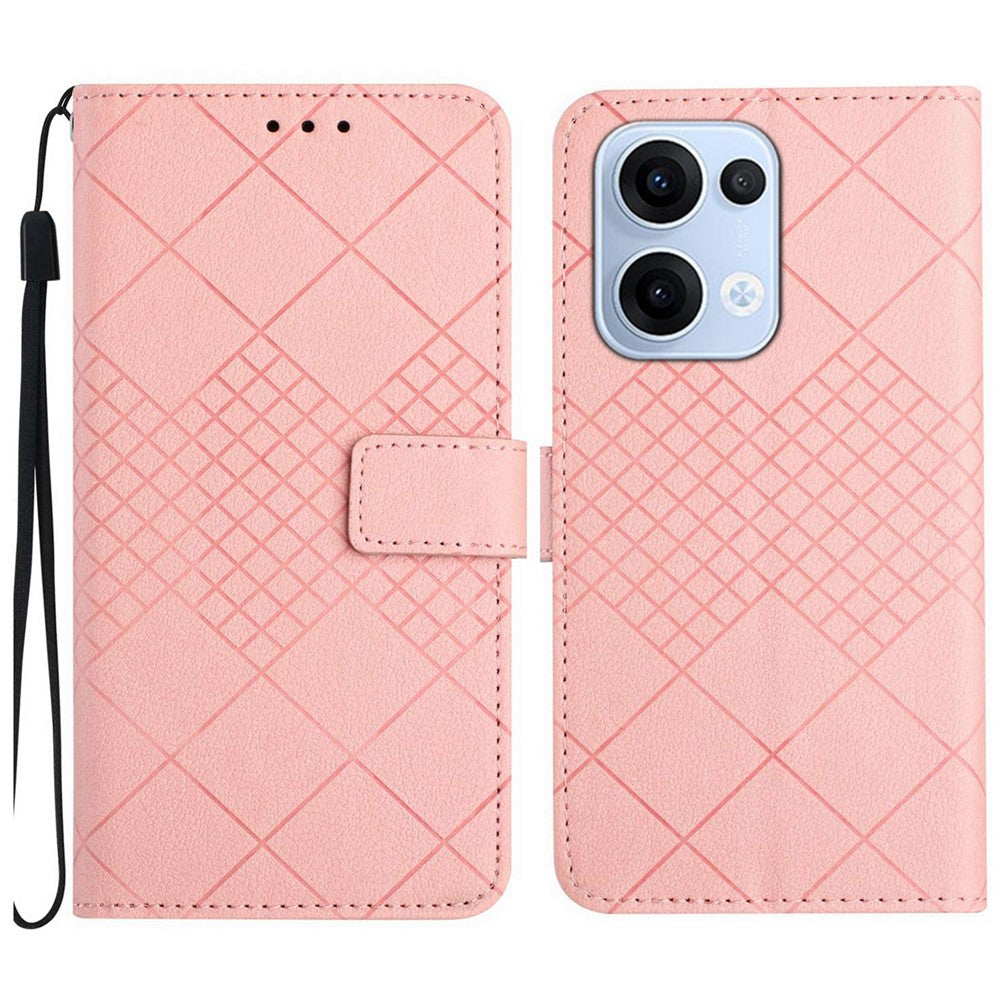 For Oppo Reno13 5G (Global) Wallet Phone Case Imprint PU Leather Flip Folio Cover