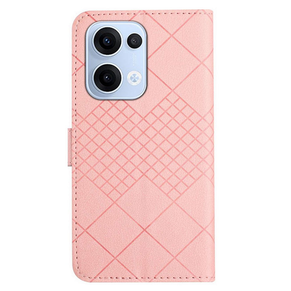 For Oppo Reno13 5G (Global) Wallet Phone Case Imprint PU Leather Flip Folio Cover