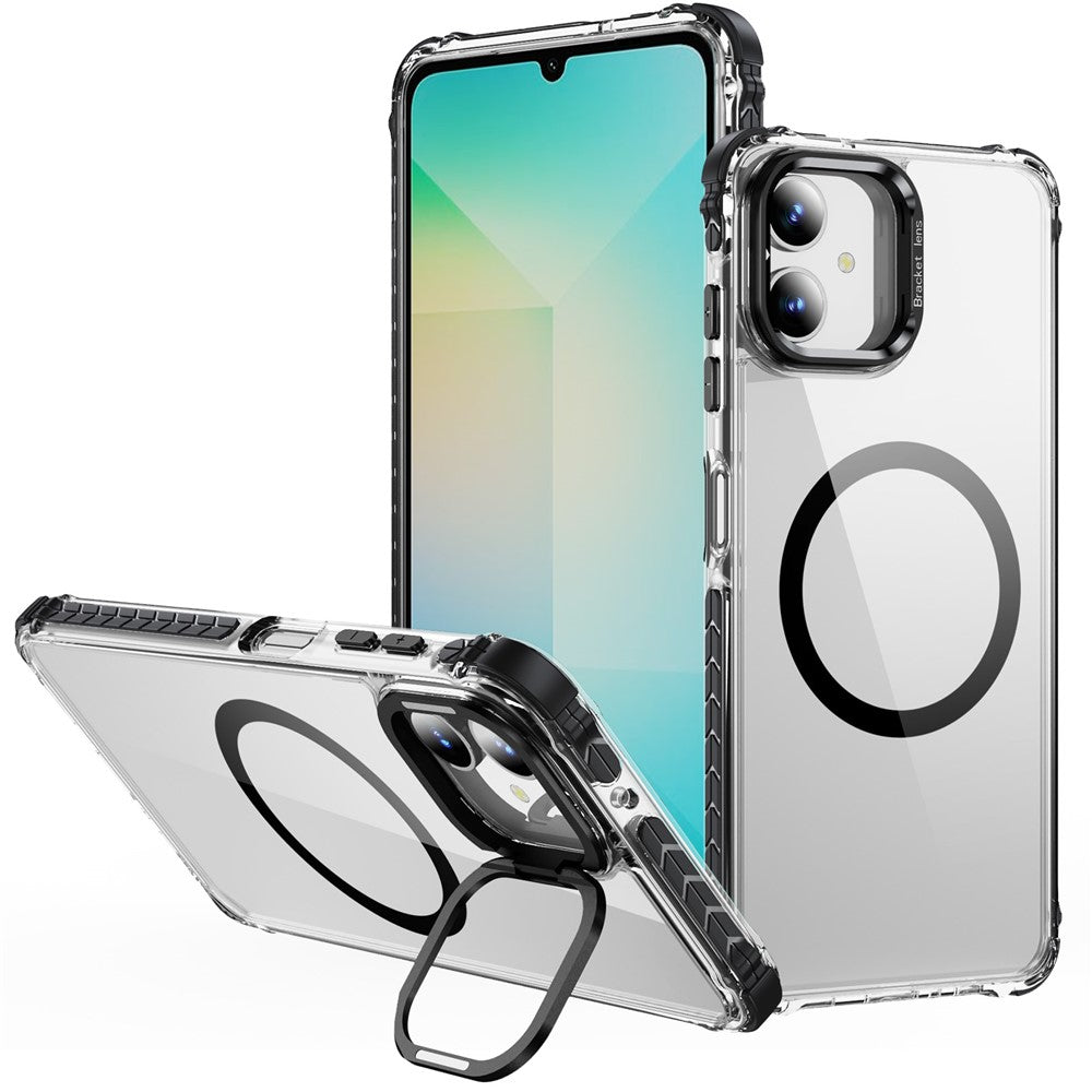 Samsung Galaxy A05 4G Genomskinligt mobilskal med Linsstativ Magnetiskt Skal
