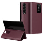 For Samsung Galaxy Z Fold3 5G Case Leather Phone Cover with View Window Card Slot