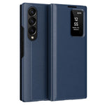 For Samsung Galaxy Z Fold4 5G Case Leather Phone Cover with View Window Card Slot