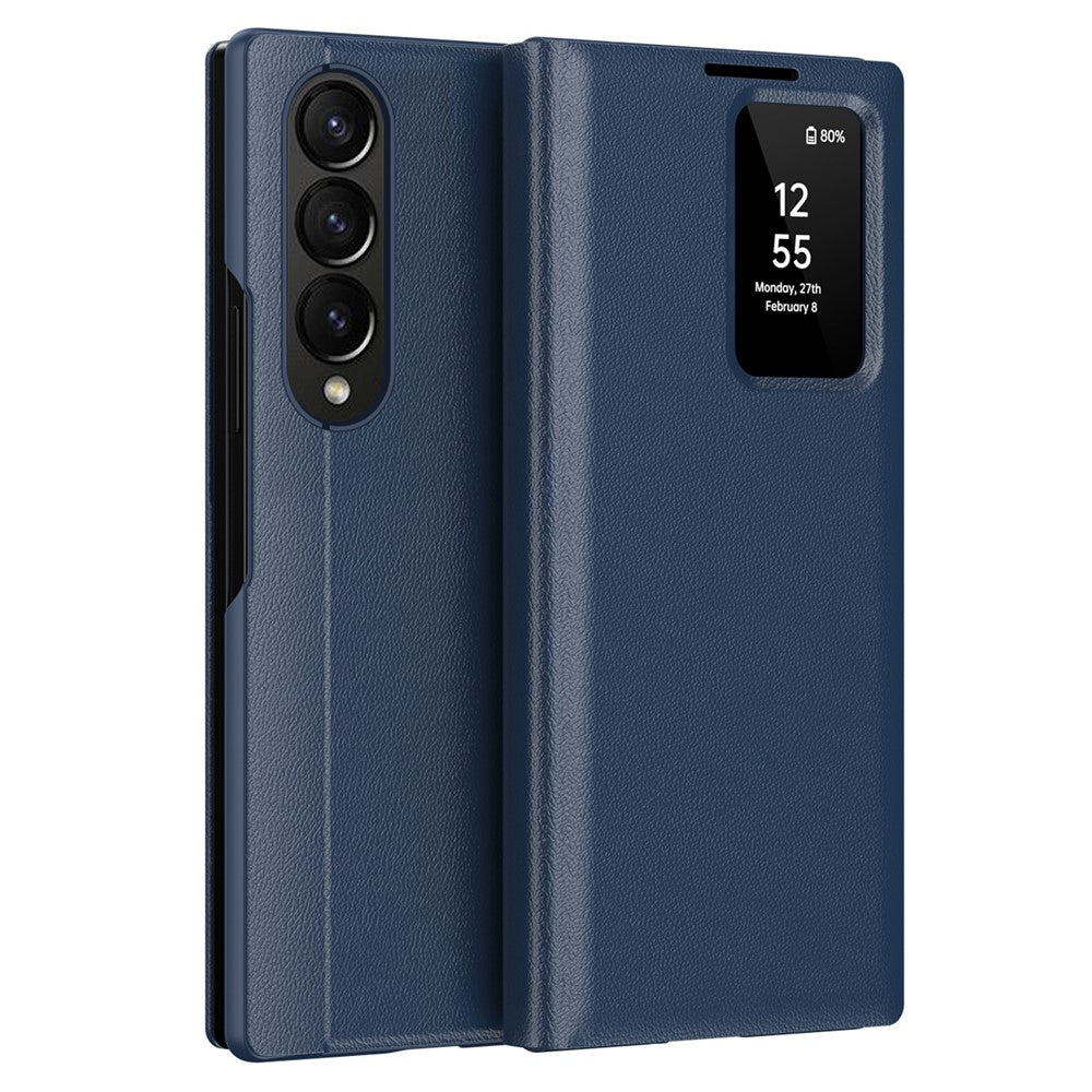 For Samsung Galaxy Z Fold4 5G Case Leather Phone Cover with View Window Card Slot