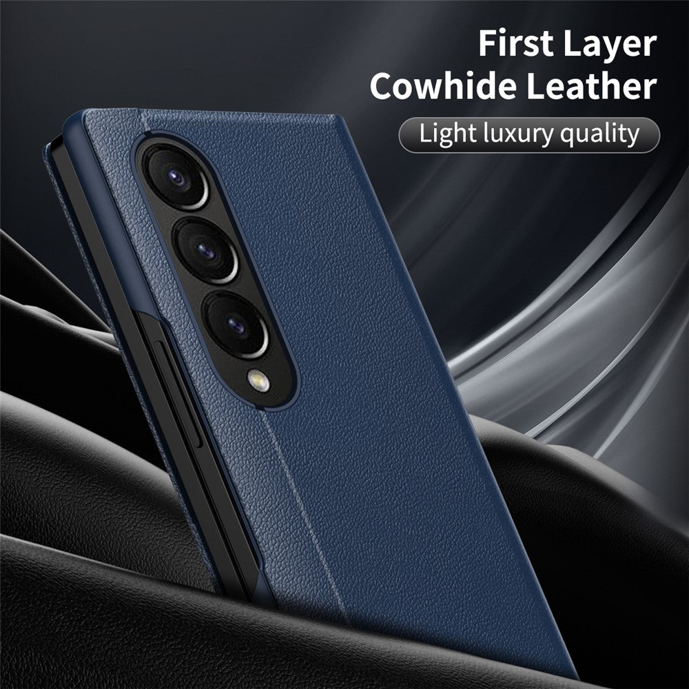For Samsung Galaxy Z Fold4 5G Case Leather Phone Cover with View Window Card Slot