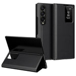 For Samsung Galaxy Z Fold4 5G Case Leather Phone Cover with View Window Card Slot