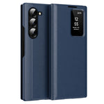 For Samsung Galaxy Z Fold5 5G Case with Card Holder Smart View Window Leather Phone Cover