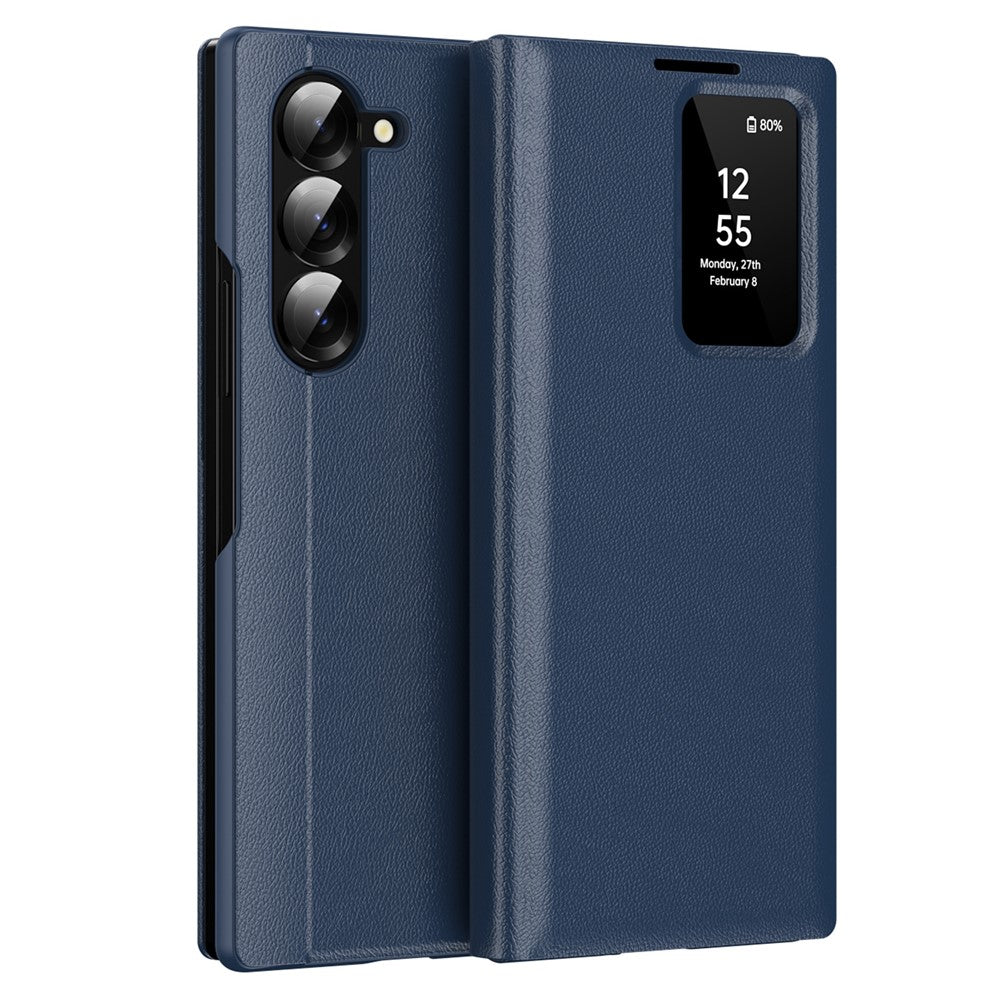 For Samsung Galaxy Z Fold5 5G Case with Card Holder Smart View Window Leather Phone Cover