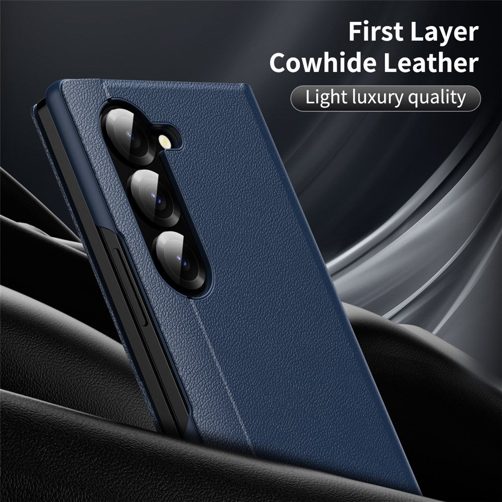 For Samsung Galaxy Z Fold5 5G Case with Card Holder Smart View Window Leather Phone Cover