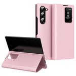 For Samsung Galaxy Z Fold5 5G Case with Card Holder Smart View Window Leather Phone Cover