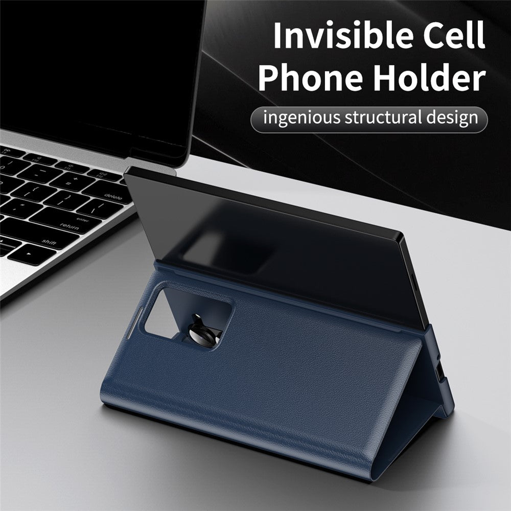 Til Samsung Galaxy Z Fold6 5G Etui med Kortlomme Smart View Vindue Læder Telefoncover