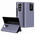 Til Samsung Galaxy Z Fold6 5G Etui med Kortlomme Smart View Vindue Læder Telefoncover