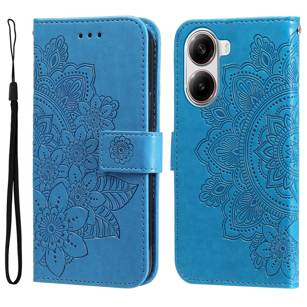 For Xiaomi Poco X7 Pro 5G / Redmi Turbo 4 5G Case Floral Pattern PU Leather Wallet Stand Phone Cover