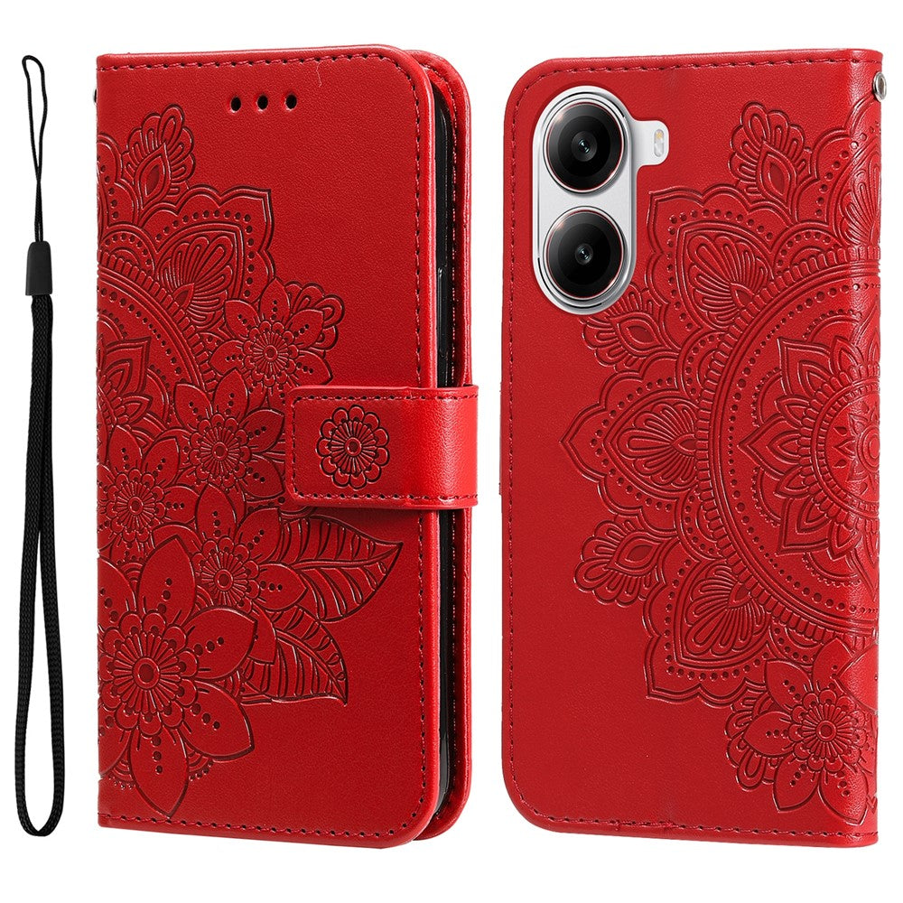 For Xiaomi Poco X7 Pro 5G / Redmi Turbo 4 5G Case Floral Pattern PU Leather Wallet Stand Phone Cover