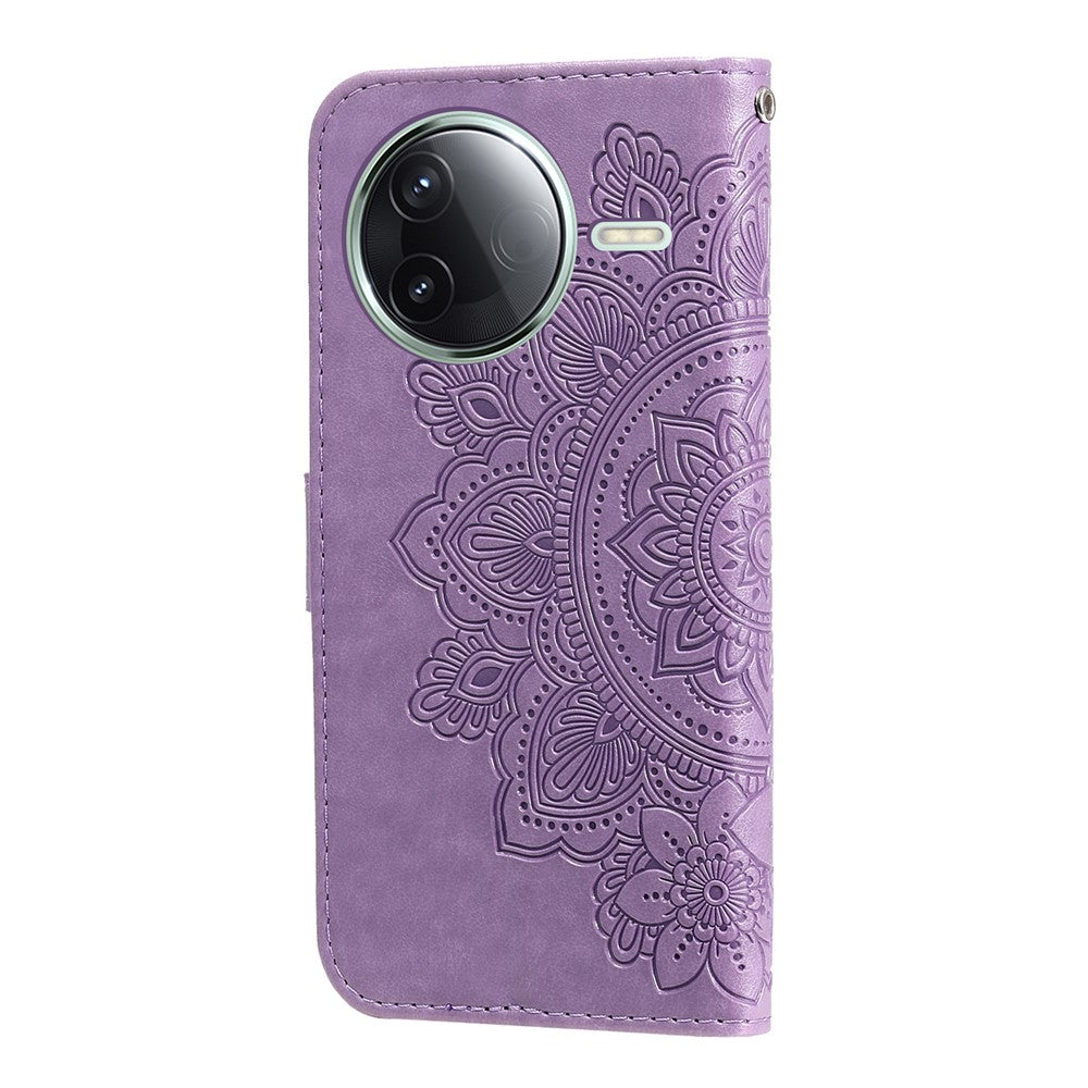 For Xiaomi Poco F7 Pro 5G / Redmi K80 5G Case Floral Pattern PU Leather Wallet Stand Phone Cover