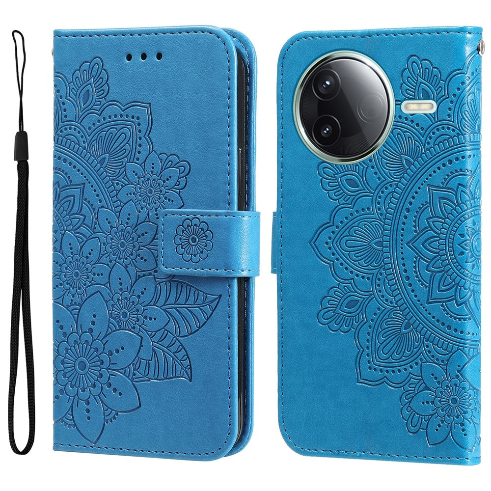 For Xiaomi Poco F7 Pro 5G / Redmi K80 5G Case Floral Pattern PU Leather Wallet Stand Phone Cover