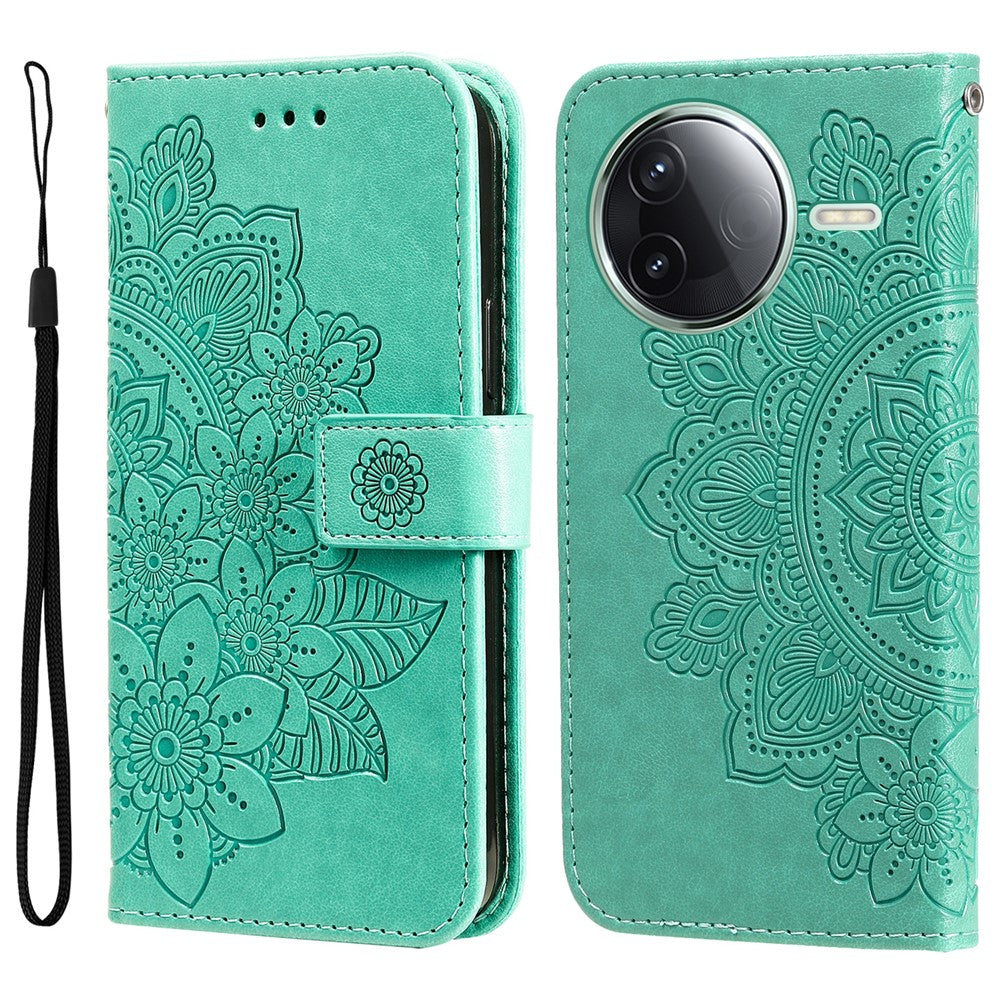For Xiaomi Poco F7 Pro 5G / Redmi K80 5G Case Floral Pattern PU Leather Wallet Stand Phone Cover