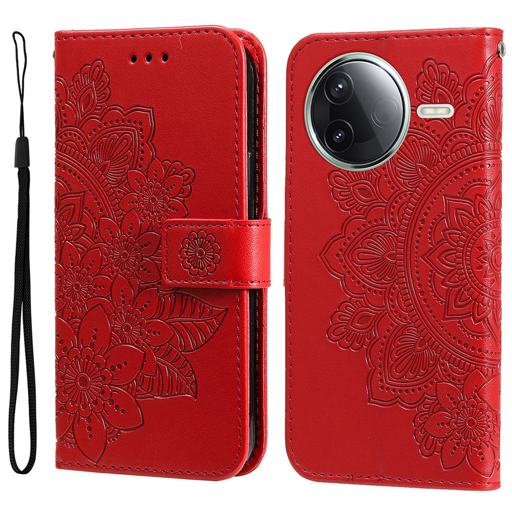 For Xiaomi Poco F7 Pro 5G / Redmi K80 5G Case Floral Pattern PU Leather Wallet Stand Phone Cover