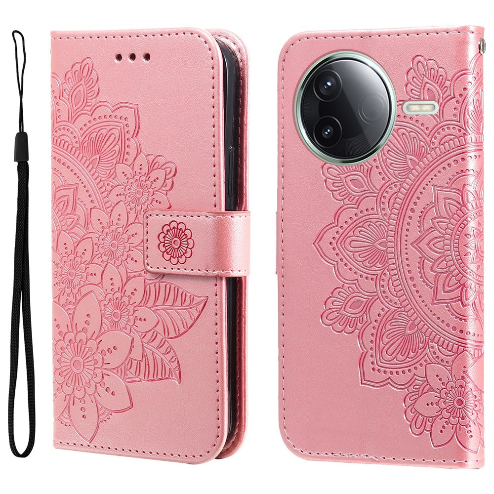 For Xiaomi Poco F7 Pro 5G / Redmi K80 5G Case Floral Pattern PU Leather Wallet Stand Phone Cover