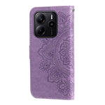 For Xiaomi Redmi Note 14 4G (163.25mm) Case Floral Pattern PU Leather Wallet Stand Phone Cover