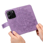 For Xiaomi Redmi Note 14 4G (163.25mm) Case Floral Pattern PU Leather Wallet Stand Phone Cover