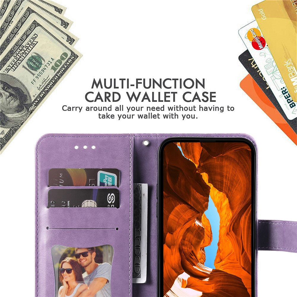 For Xiaomi Redmi Note 14 4G (163.25mm) Case Floral Pattern PU Leather Wallet Stand Phone Cover