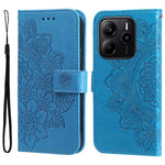 For Xiaomi Redmi Note 14 4G (163.25mm) Case Floral Pattern PU Leather Wallet Stand Phone Cover