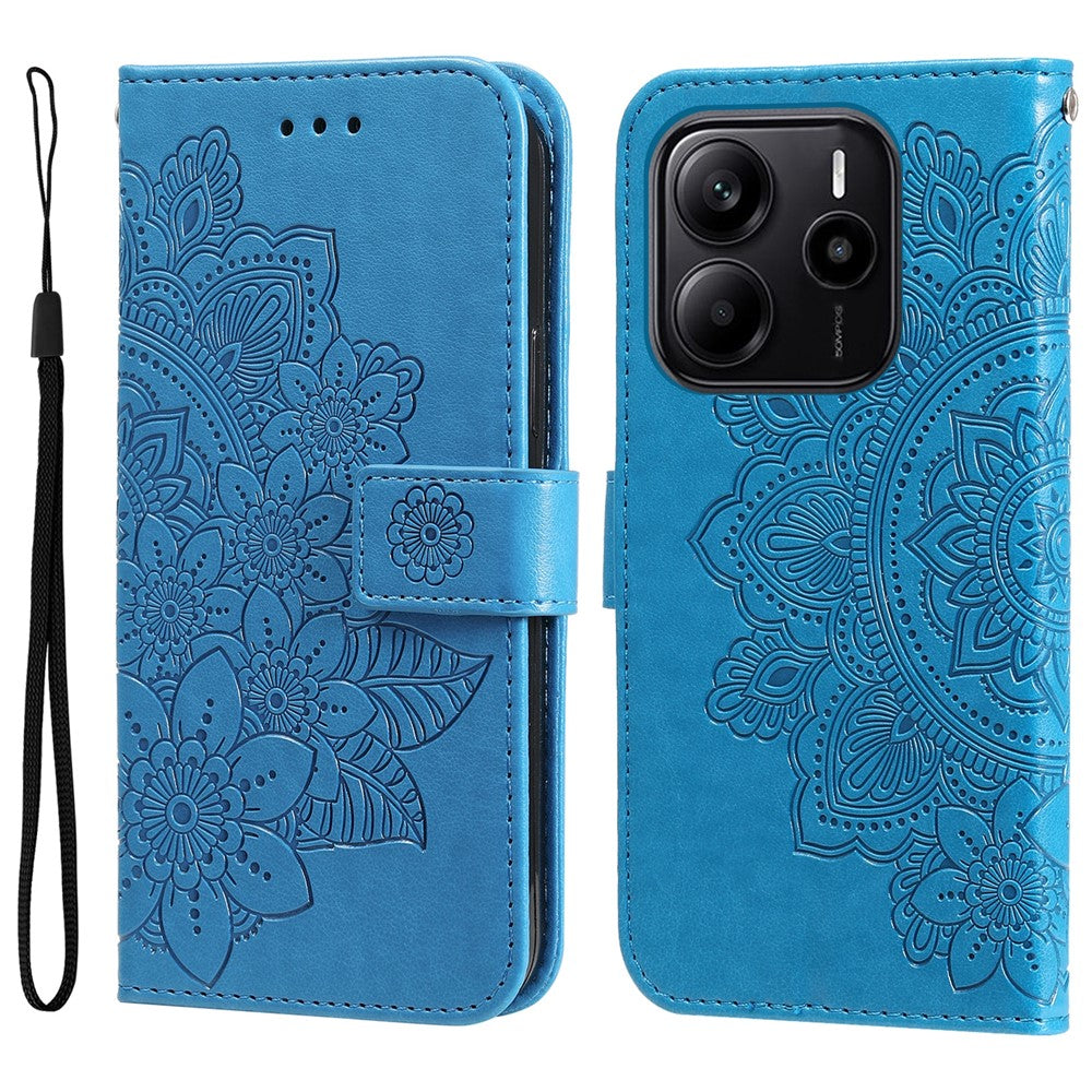 For Xiaomi Redmi Note 14 4G (163.25mm) Case Floral Pattern PU Leather Wallet Stand Phone Cover