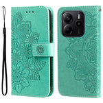 For Xiaomi Redmi Note 14 4G (163.25mm) Case Floral Pattern PU Leather Wallet Stand Phone Cover