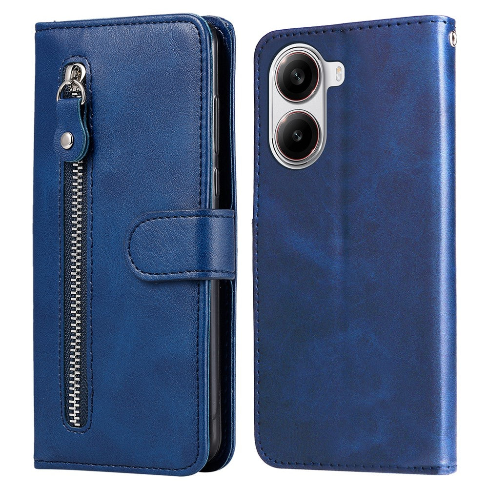 For Xiaomi Poco X7 Pro 5G / Redmi Turbo 4 5G Case Zipper Wallet Calf Texture PU Leather Phone Cover