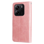 Xiaomi Redmi Note 14 4G (163.25mm) Fodral Dragkedja Plånbok Kalvstruktur PU Läder mobilskal