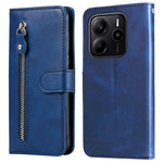 Xiaomi Redmi Note 14 4G (163.25mm) Fodral Dragkedja Plånbok Kalvstruktur PU Läder mobilskal