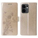 For Oppo Reno13 F 5G (Reno 13 FS 5G) / 4G Leather Case Butterfly Floral Imprint Wallet Stand Cover