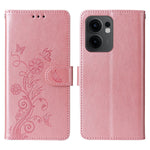 For Oppo Reno13 F 5G (Reno 13 FS 5G) / 4G Leather Case Butterfly Floral Imprint Wallet Stand Cover
