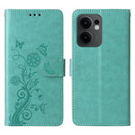For Oppo Reno13 F 5G (Reno 13 FS 5G) / 4G Leather Case Butterfly Floral Imprint Wallet Stand Cover